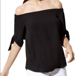 Aritzia Babaton Malik Off The Shoulder Black Blouse Top S